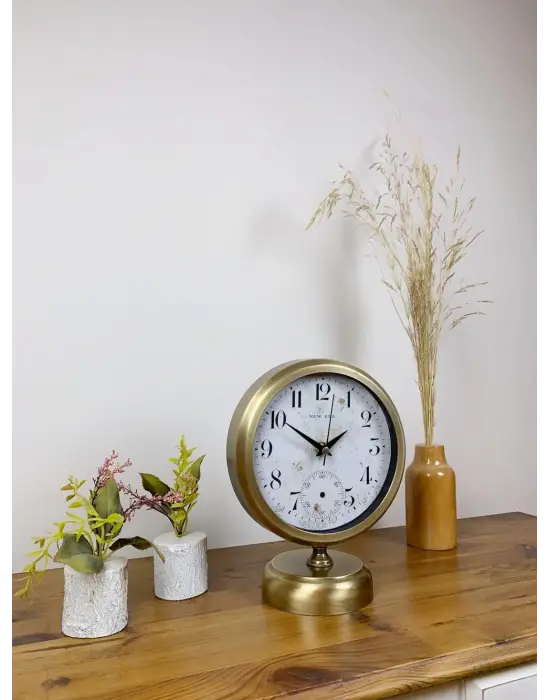 Eskitme Metal Masa Saati 25×20 cm