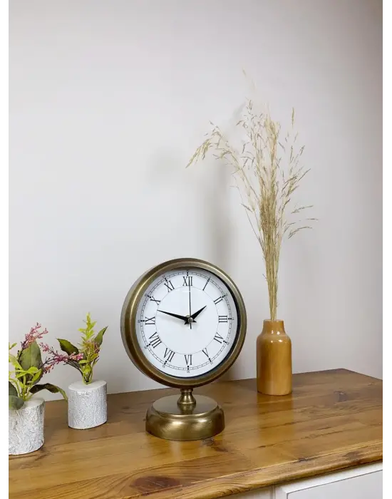 Eskitme Metal Retro Masa Saati 25×20 cm