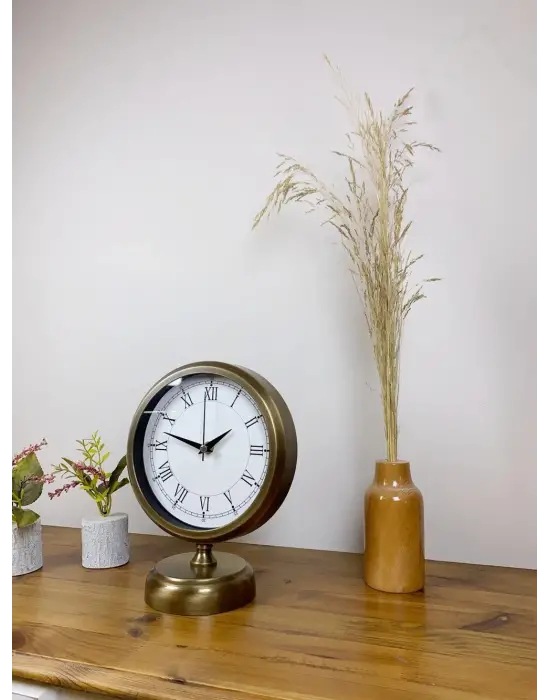 Eskitme Metal Retro Masa Saati 25×20 cm