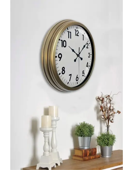 Eskitme Standart 40 Cm Metal Klasik Duvar Saati