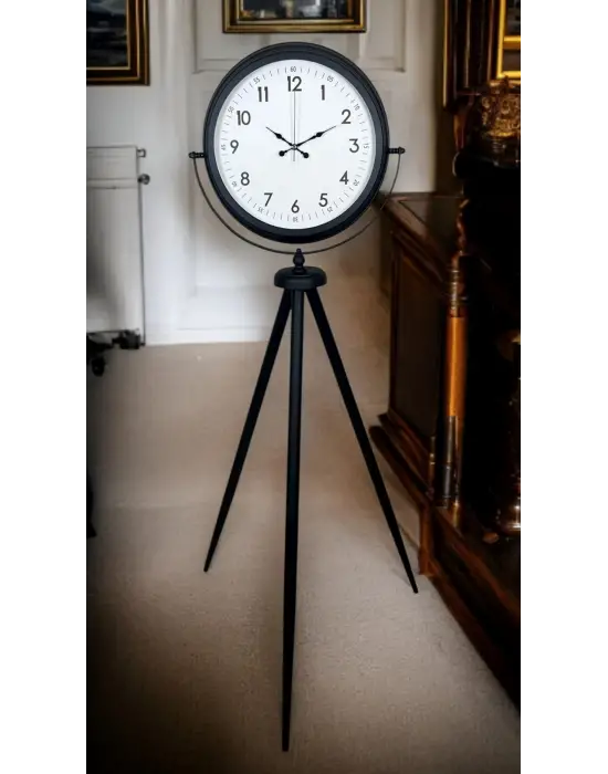 Eskitme Tripod Ayaklı Dekoratif Saat
