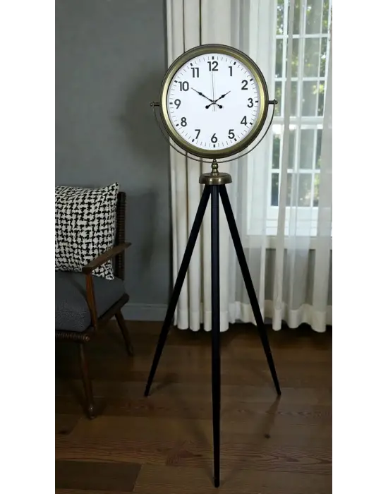 Eskitme Tripod Ayaklı Dekoratif Saat