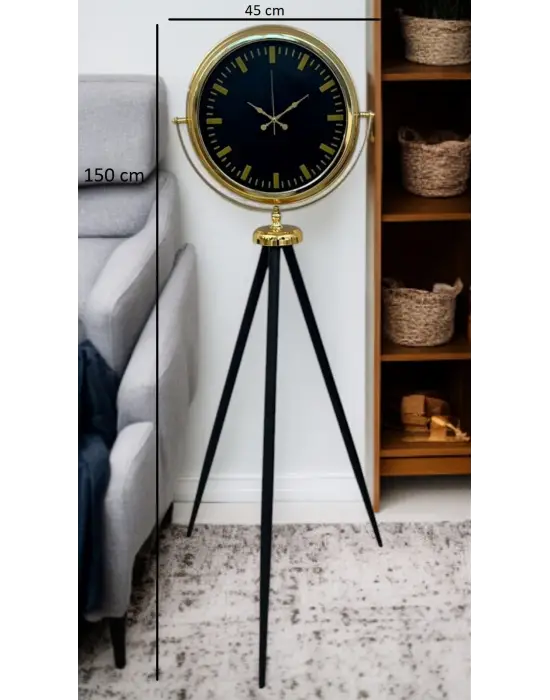 Eskitme Tripod Ayaklı Dekoratif Saat