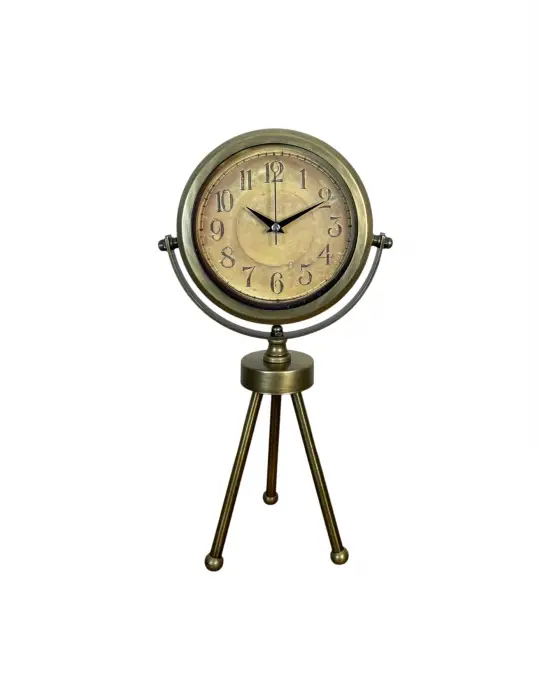 Eskitme Vintage Üç Ayaklı Masa Saati