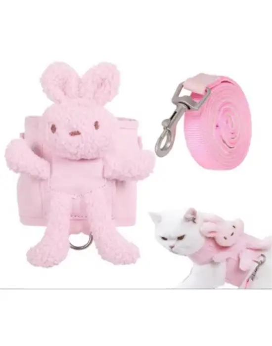 Evcil Hayvan Peluş Ayıcıklı Göğüs Gezdirme Tasması Set