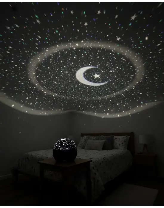 Fişli Yıldız Projektör Gece Lambası Müzikli