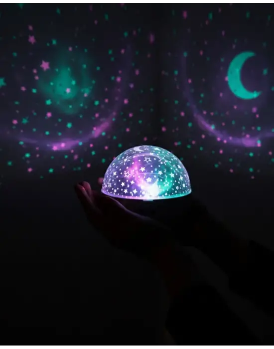 Fişli Yıldız Projektör Lamba Hoparlörlü Gece Işığı