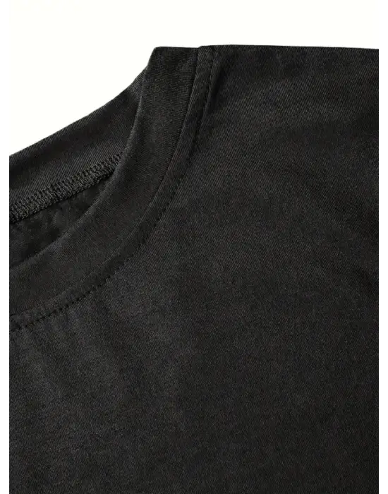 Fiyonk Baskılı Siyah Oversize Unisex T-shirt- Siyah