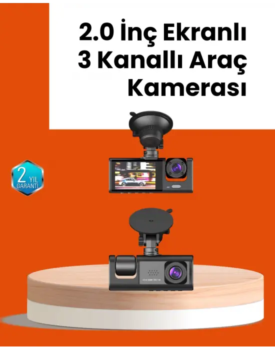 Full Hd Araç Kamerası  Çift Yönlü Kayıt Ve Darbe Sensörü