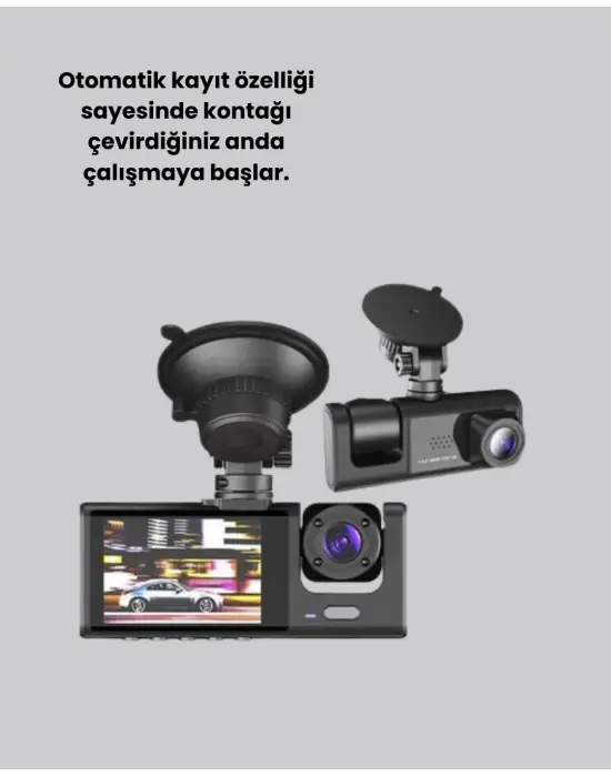 Full Hd Araç Kamerası  Çift Yönlü Kayıt Ve Darbe Sensörü