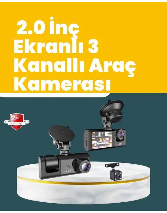 Full Hd Çift Yönlü Araç Kamerası  Hareket Algılama  Döngüsel Kayıt