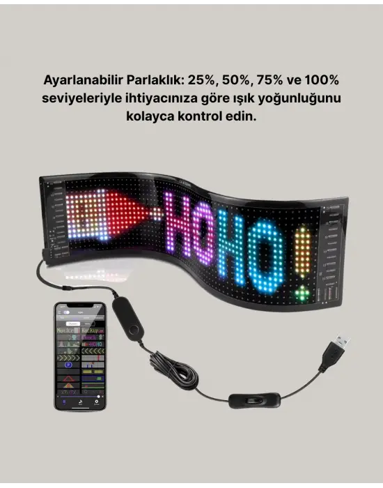 Gece Kullanıma Uygun  Pixel Rgb Led Panel Estetik Atmosfer Işığı