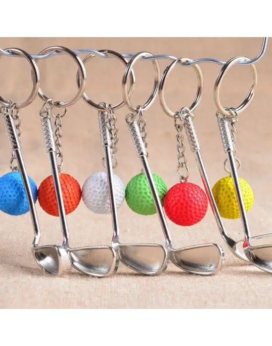 Gerçekçi Golf Tasarımlı Şık Anahtarlık Kolye Çanta Süsü Golf Keychain