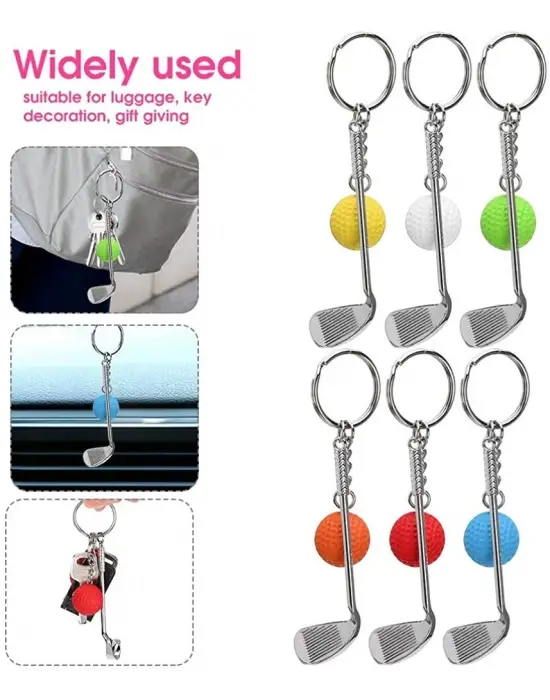 Gerçekçi Golf Tasarımlı Şık Anahtarlık Kolye Çanta Süsü Golf Keychain