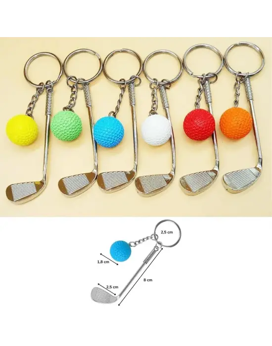 Gerçekçi Golf Tasarımlı Şık Anahtarlık Kolye Çanta Süsü Golf Keychain
