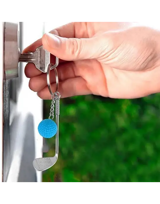 Gerçekçi Golf Tasarımlı Şık Anahtarlık Kolye Çanta Süsü Golf Keychain
