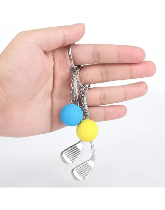 Gerçekçi Golf Tasarımlı Şık Anahtarlık Kolye Çanta Süsü Golf Keychain
