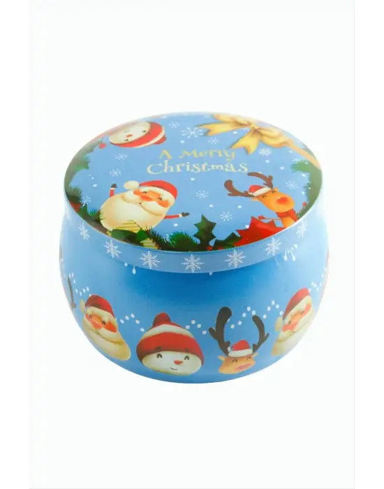 Geyik Noel Baba Yılbaşı Kapaklı Mum 8 cm