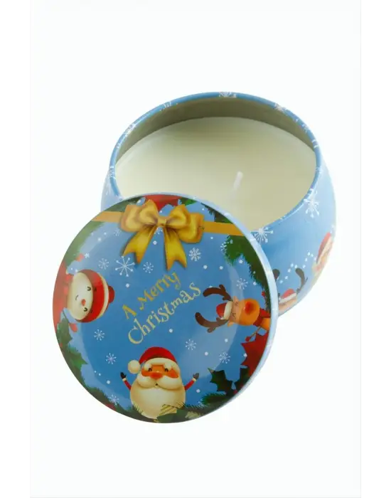 Geyik Noel Baba Yılbaşı Kapaklı Mum 8 cm