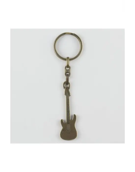 Gitar Figürlü Metal Anahtarlık