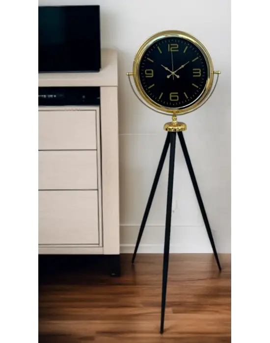 Gold Dekoratif Tasarım Tripod Ayaklı Saat