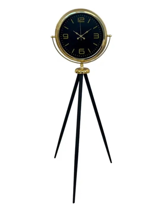 Gold Dekoratif Tasarım Tripod Ayaklı Saat