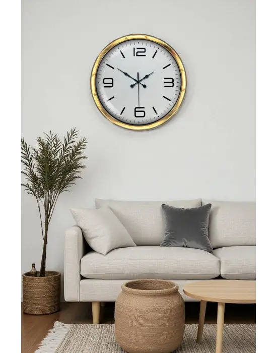 Gold Lüks 40 Cm Metal Modern Duvar Saati