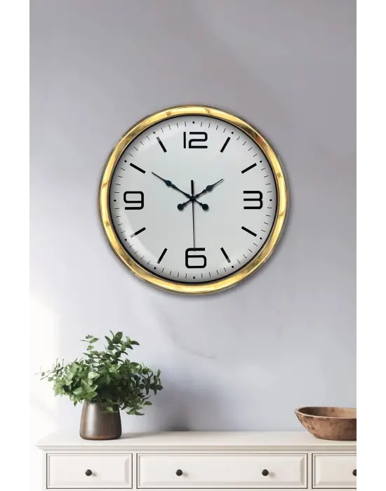Gold Lüks 40 Cm Metal Modern Duvar Saati