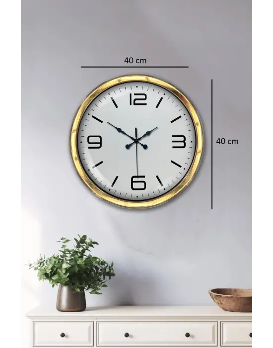 Gold Lüks 40 Cm Metal Modern Duvar Saati