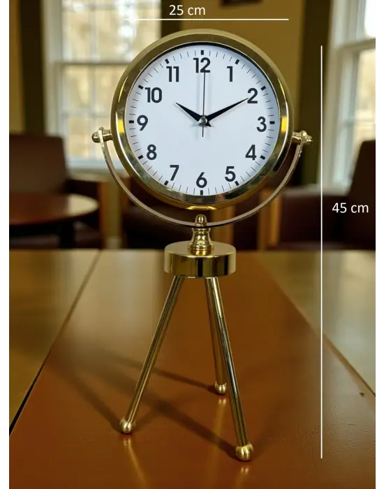 Gold Luxury Modern Üç Ayaklı Masa Saati