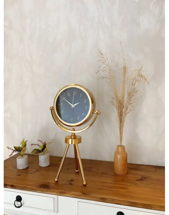 Gold Metal Mini Tripod Tokyo Masa Saati 45×26 cm