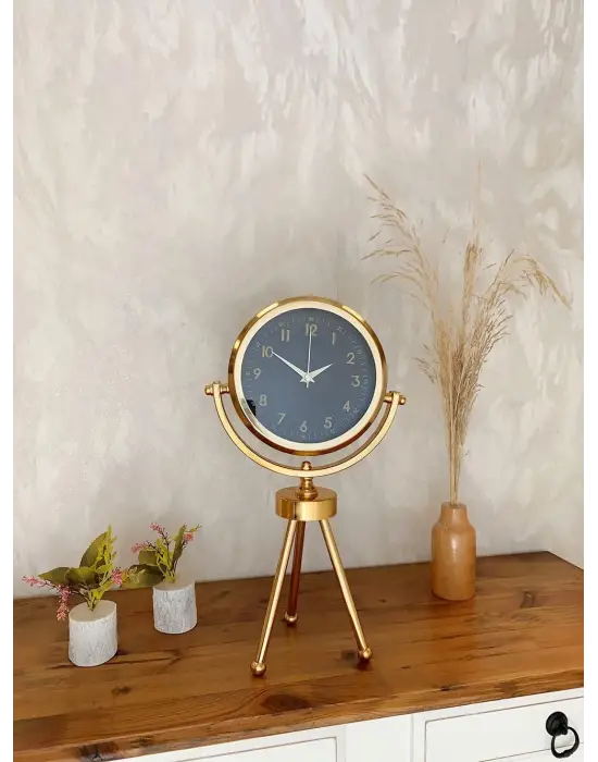 Gold Metal Mini Tripod Tokyo Masa Saati 45×26 cm