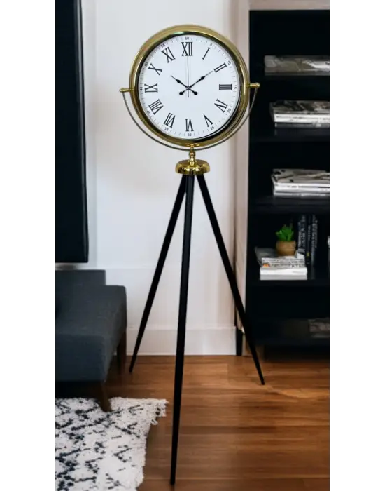 Gold Roma Rakamlı Lüks Tripod Ayaklı Saat