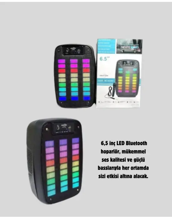 Gts 1793 Işıklı 6.5 İnç Kablosuz Hoparlör Bluetooth, Usb Ve Fm Özellikli