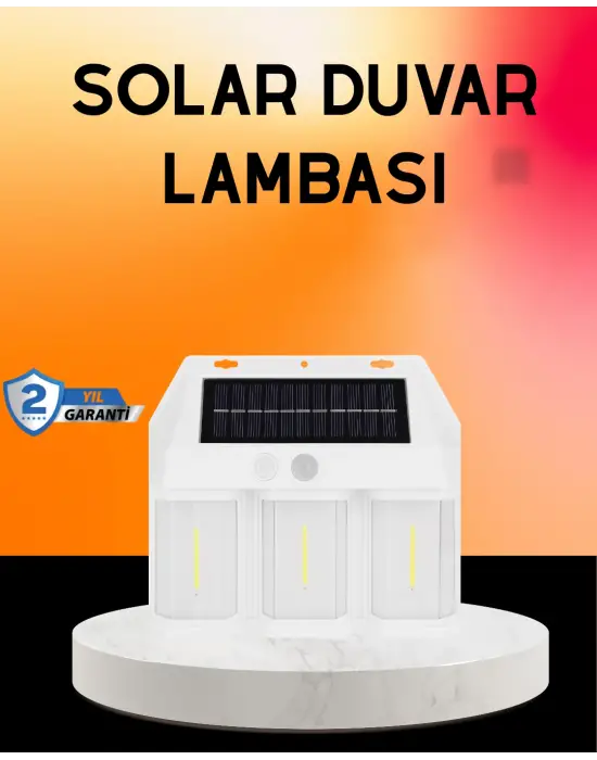 Güneş Enerjili 3 Modlu Duvar Apliği – Bahçe Ve Garaj Aydınlatması