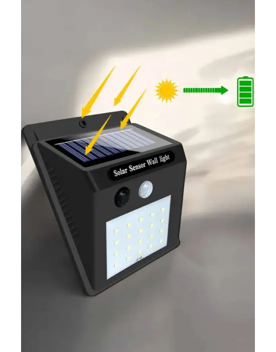 Güneş Enerjili Bahçe Lambası Solar Gece Aydınlatma Sensörlü Lamba