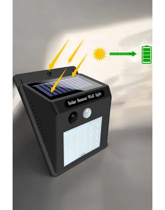 Güneş Enerjili Bahçe Lambası Solar Gece Aydınlatma Sensörlü Lamba