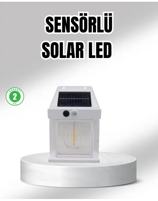 Güneş Enerjili Dış Mekan Sensörlü Duvar Lambası Ip65 Su Geçirmez