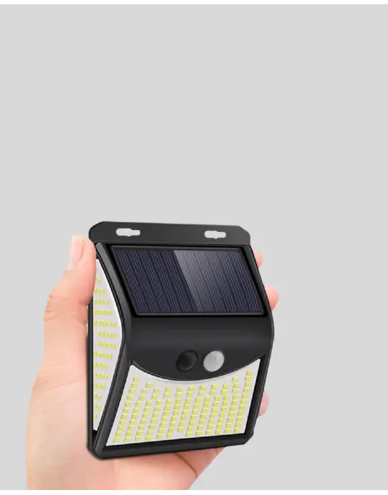 Güneş Enerjili Sensörlü Dış Mekan Duvar Lambası – 3 Modlu, 2200mah Pil, 120° Algılama