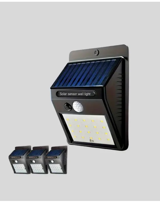 Güneş Enerjili Sensörlü Dış Mekan Duvar Lambası – 3 Modlu, 2200mah Pil, 120° Algılama