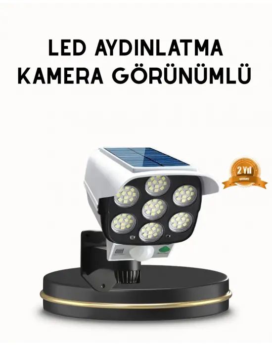 Güneş Paneliyle Şarj Olan Hareket Sensörlü Dış Mekan Güvenlik Lambası Ayarlanabilir