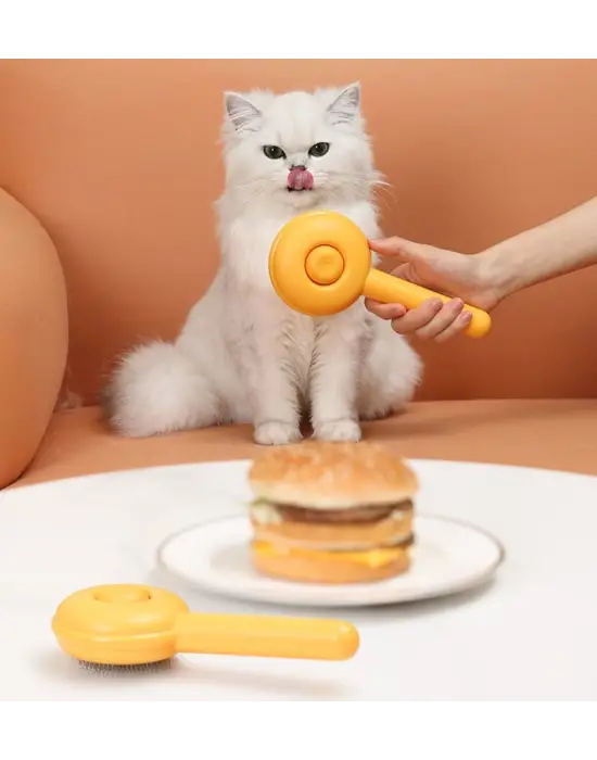 Hamburger Şekilli Otomatik Temizlenen Evcil Hayvan Tarağı