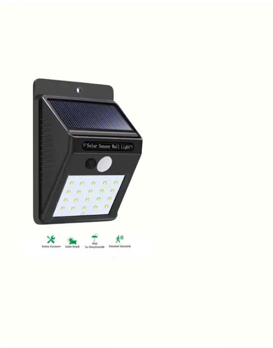 Hareket Sensörlü Solar Lamba | 120° Algılama Açısı, 3-4 Metre Mesafe, Suya Dayanıklı Led