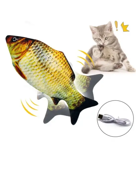 Hareketli Balık Kedi Oyuncağı Şarjlı
