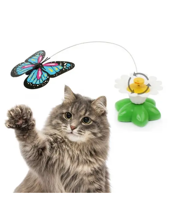 Hareketli Dönen Kelebek - Kedi Oyuncağı ( Pille Çalışır)