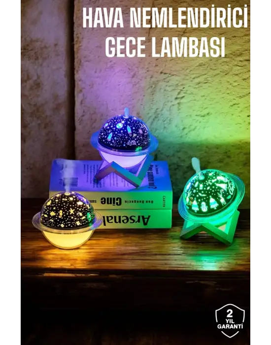 Hava Nemlendirici Masa Ve Gece Lambası Usb Projeksiyon Aromaterapi