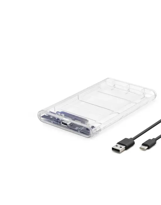 Hdd Kutu Type-C3.1 + Usb3.0 2.5 Transparent HDX1766