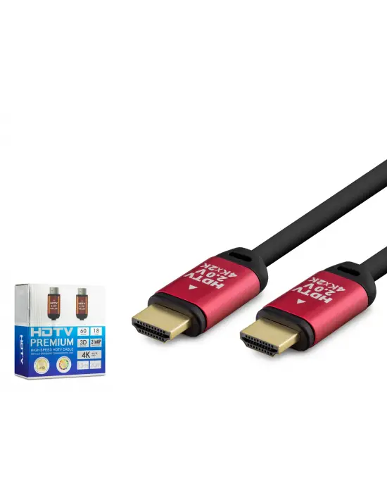Hdmi 2.0 Kablo 20 M (Od 8.0 Mm) - Siyah Kirmizi HDX2036