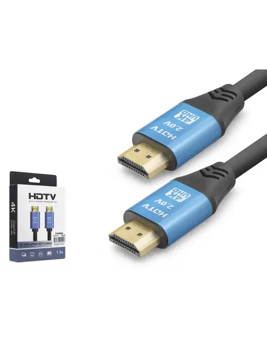 Hdmi 2.0 Kablo 4K Uhd 19+1 Od 8.0 Mm 1.5 M - Siyah Mavi ND4050