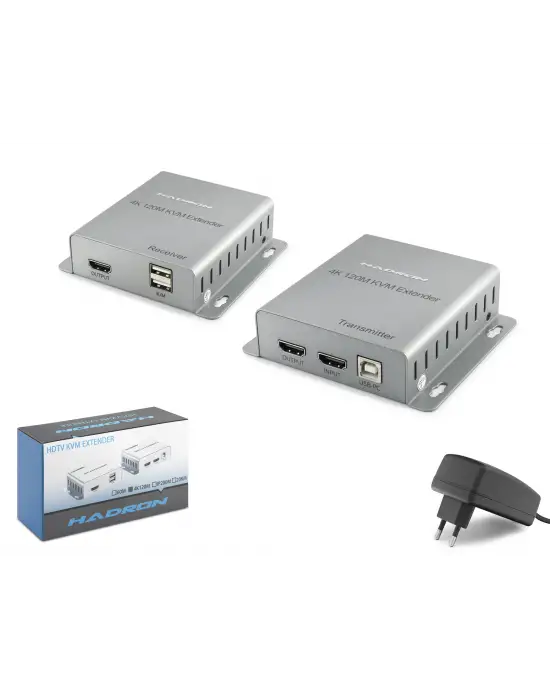 Hdmi Kvm Extender 4K Loop-Out 120 M - Gümüş HDX1363